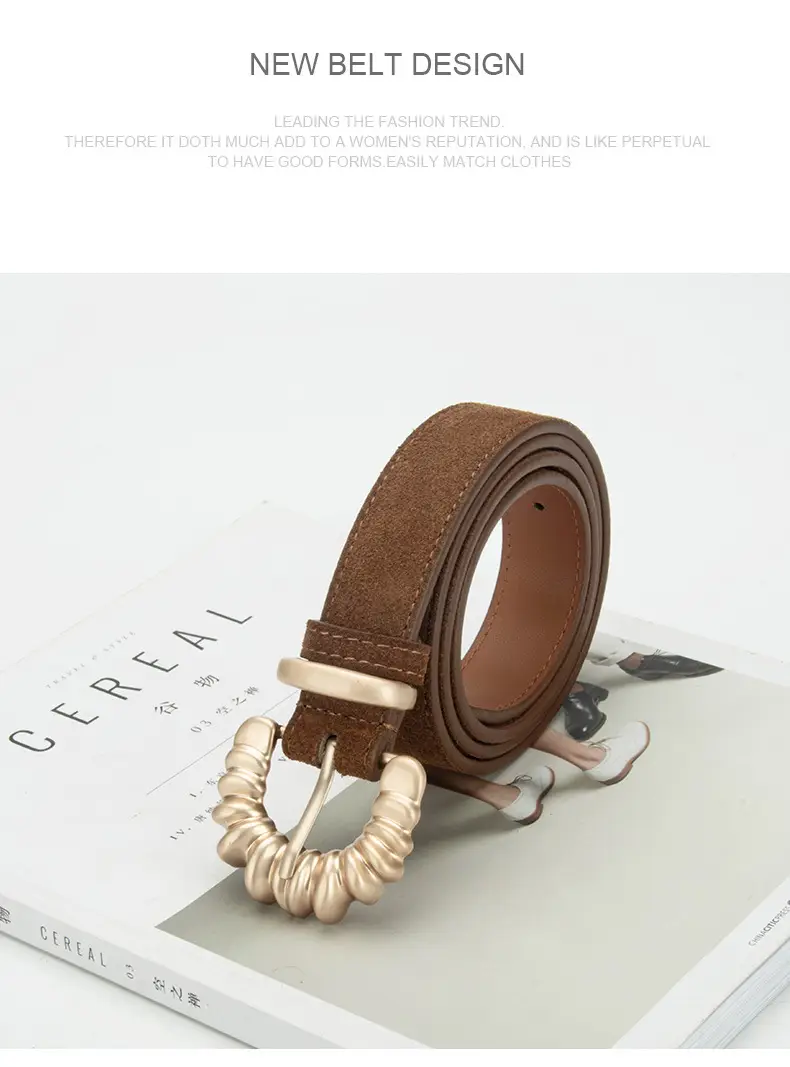 Purple Frosted Leather Belt with Decorative Buckle — feature 16