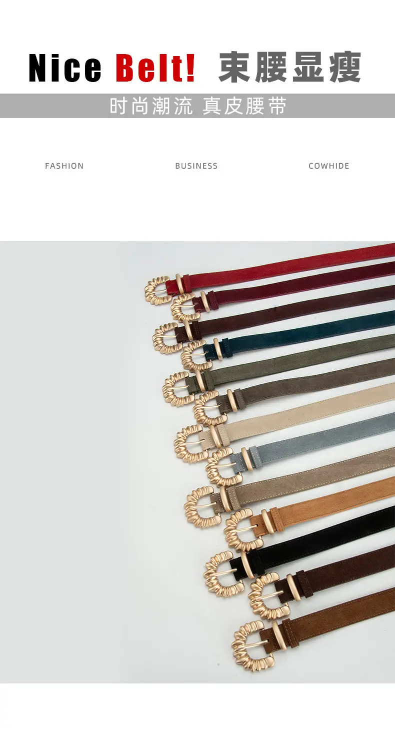 Purple Frosted Leather Belt with Decorative Buckle — feature 3