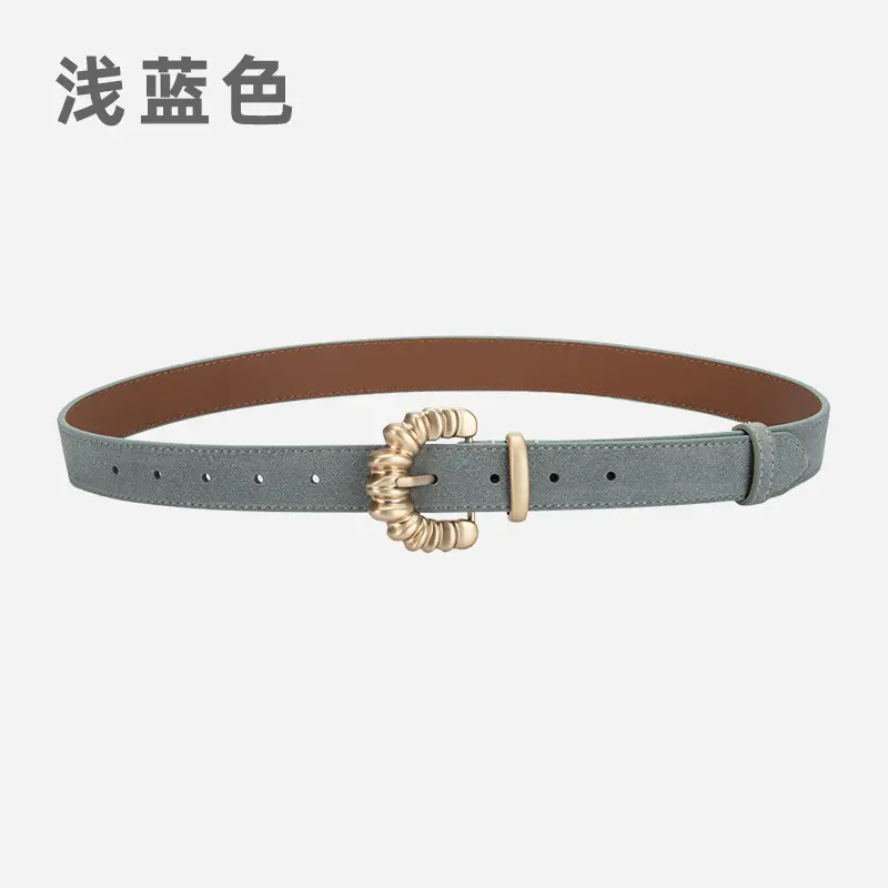 Purple Frosted Leather Belt with Decorative Buckle - Image 10