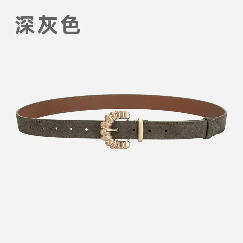 Purple Frosted Leather Belt with Decorative Buckle - Image 11