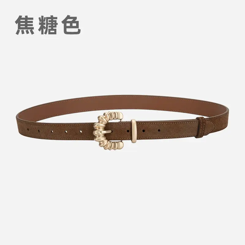 Purple Frosted Leather Belt with Decorative Buckle - Image 3