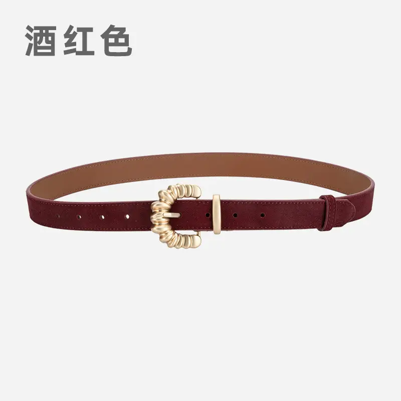 Purple Frosted Leather Belt with Decorative Buckle - Image 4