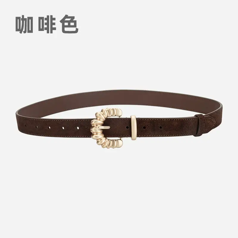 Purple Frosted Leather Belt with Decorative Buckle - Image 6