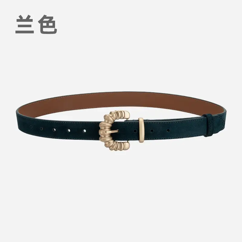 Purple Frosted Leather Belt with Decorative Buckle - Image 7