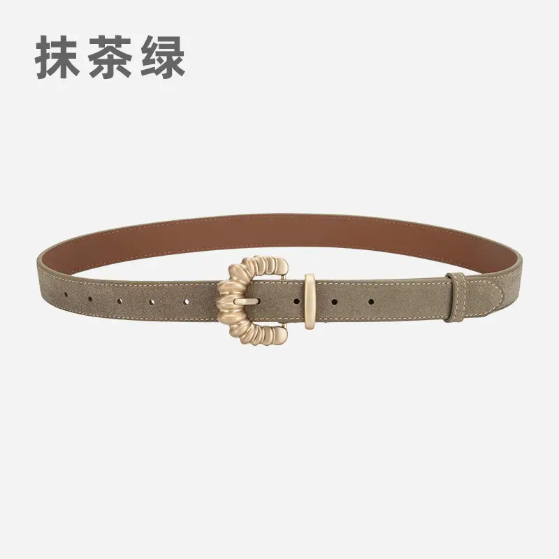 Purple Frosted Leather Belt with Decorative Buckle - Image 9