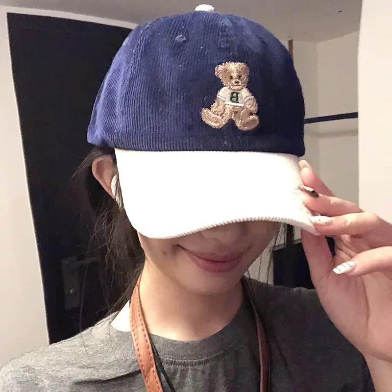 2024 Embroidered Bear Cap Women Brown Beaded - Image 10