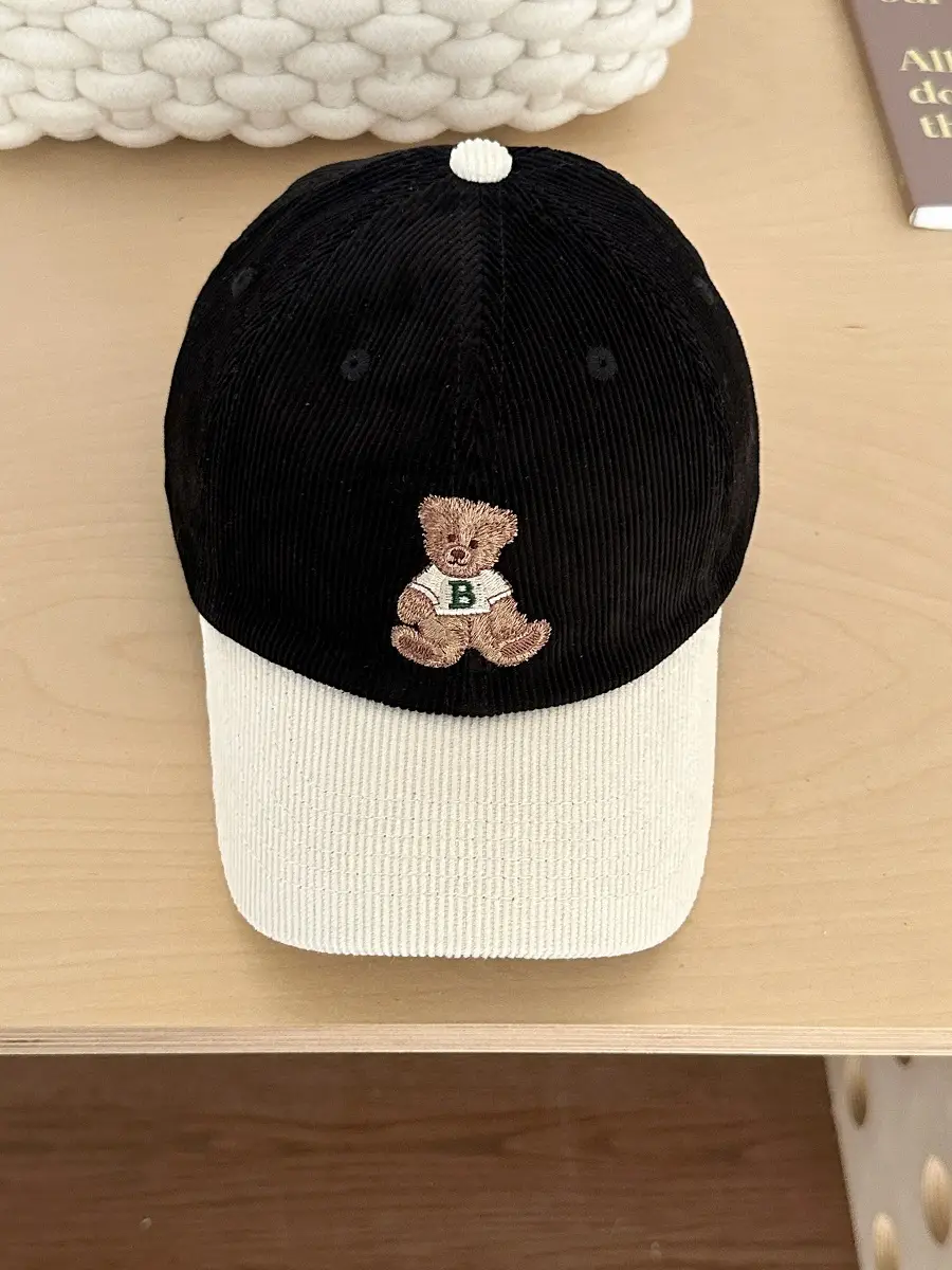 2024 Embroidered Bear Cap Women Brown Beaded - Image 6