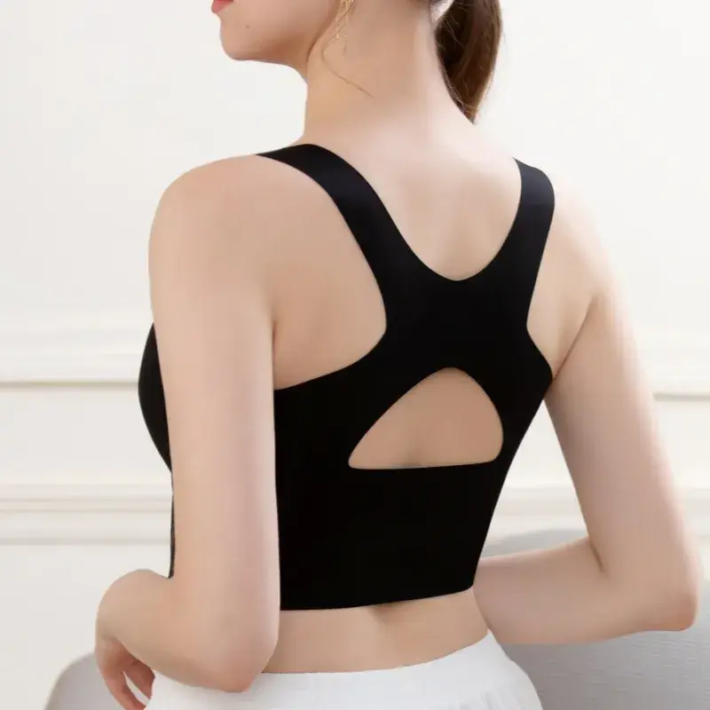Traceless Bra Women Black Large Chest Small No Steel Ring - Image 11