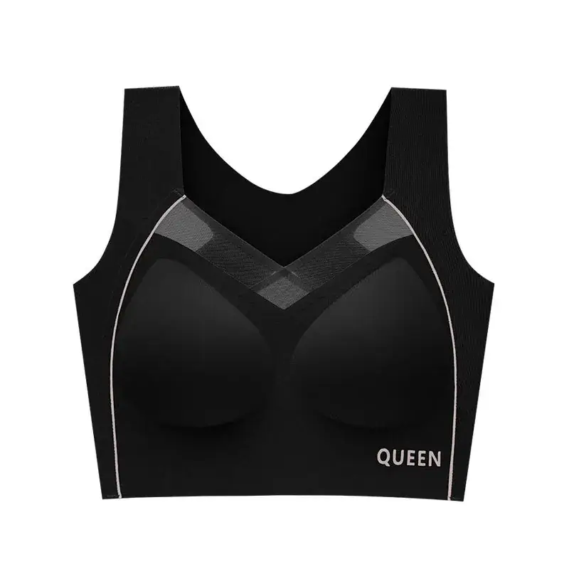 Traceless Bra Women Black Large Chest Small No Steel Ring - Image 12