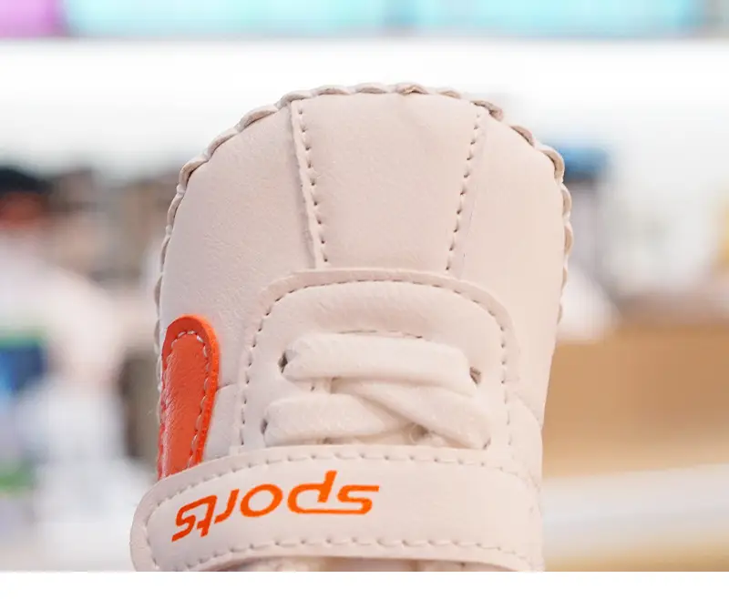 Baby Shoes White Orange Fleece Lined Winter Toddler 0-1Y — feature 1