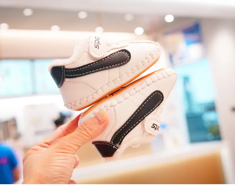 Baby Shoes White Orange Fleece Lined Winter Toddler 0-1Y — feature 11