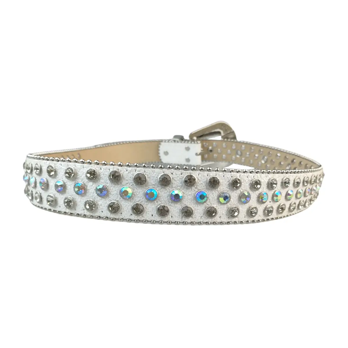Women's Rhinestone Buckle Belt with Diamond Blasting Design — feature 7