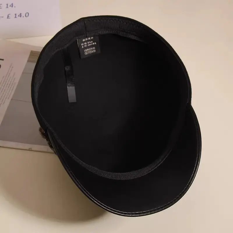 Black Woolen Button Cap for Women Autumn Winter — feature 21