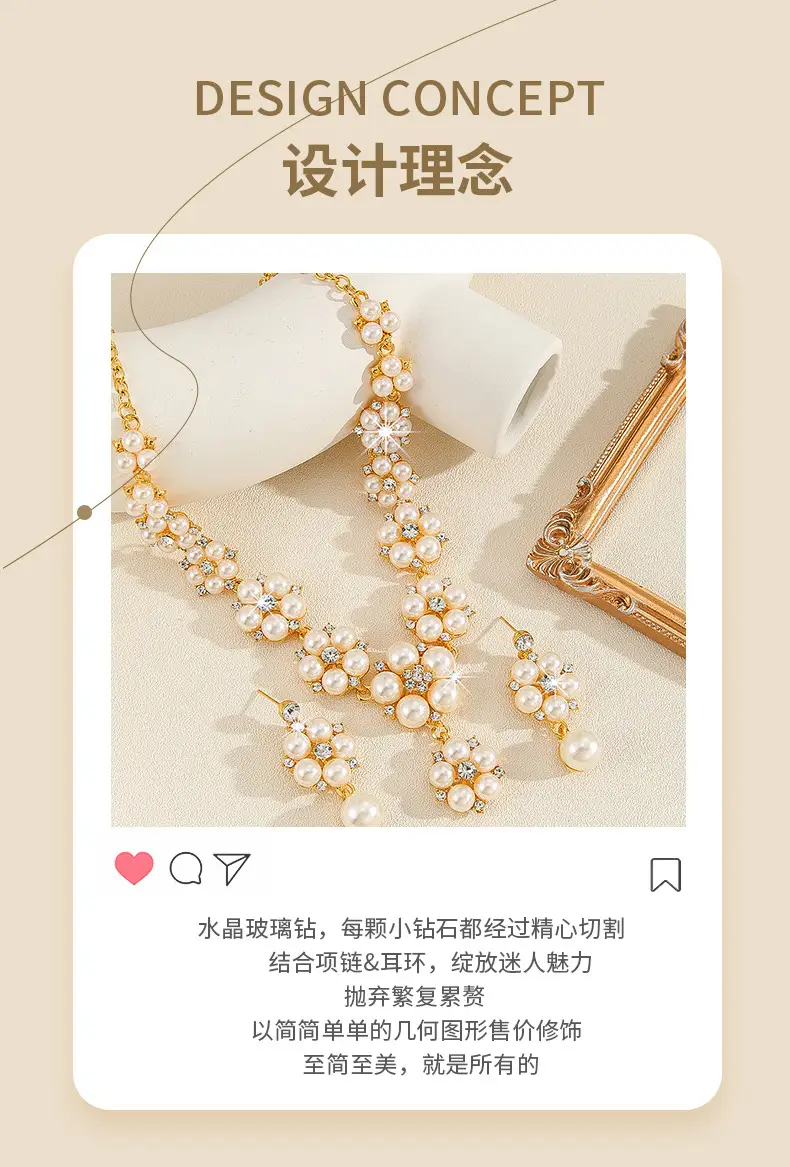 Vintage Luxury Pearl Necklace & Earrings Set — feature 3
