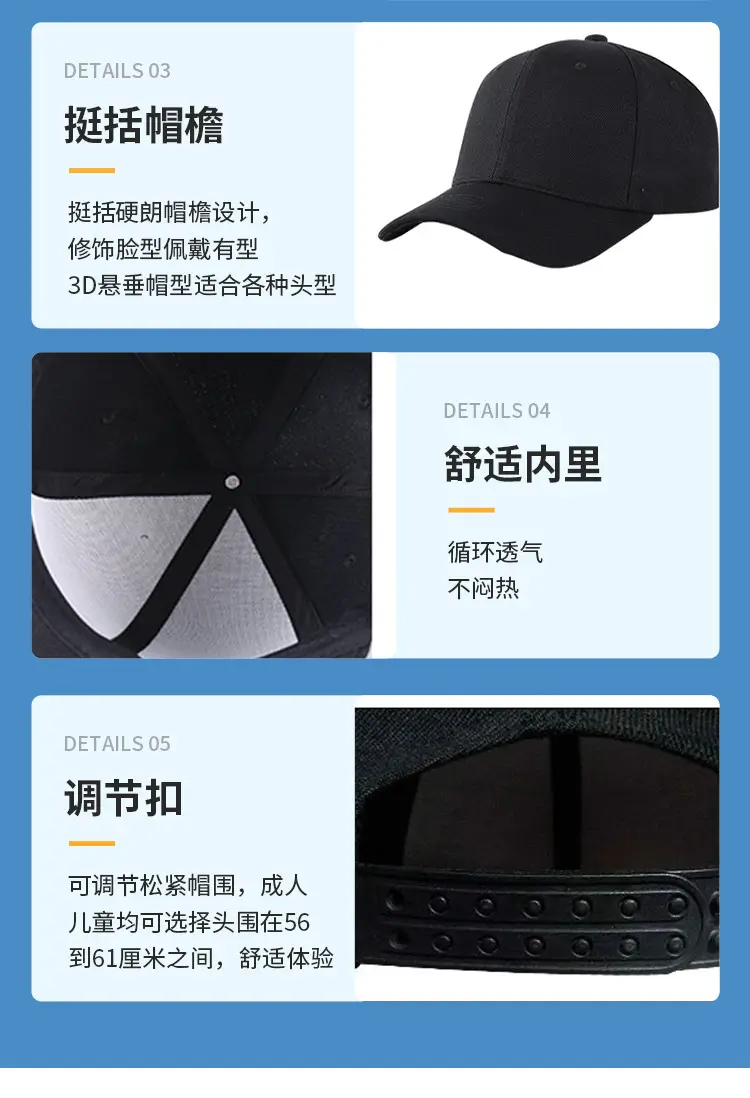 Blue Baseball Cap with Logo Print — feature 9