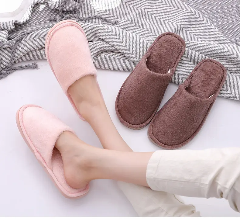 New plush indoor home autumn and winter wooden floor warm EVA moon cotton slippers Cixi men and women couples — feature 1