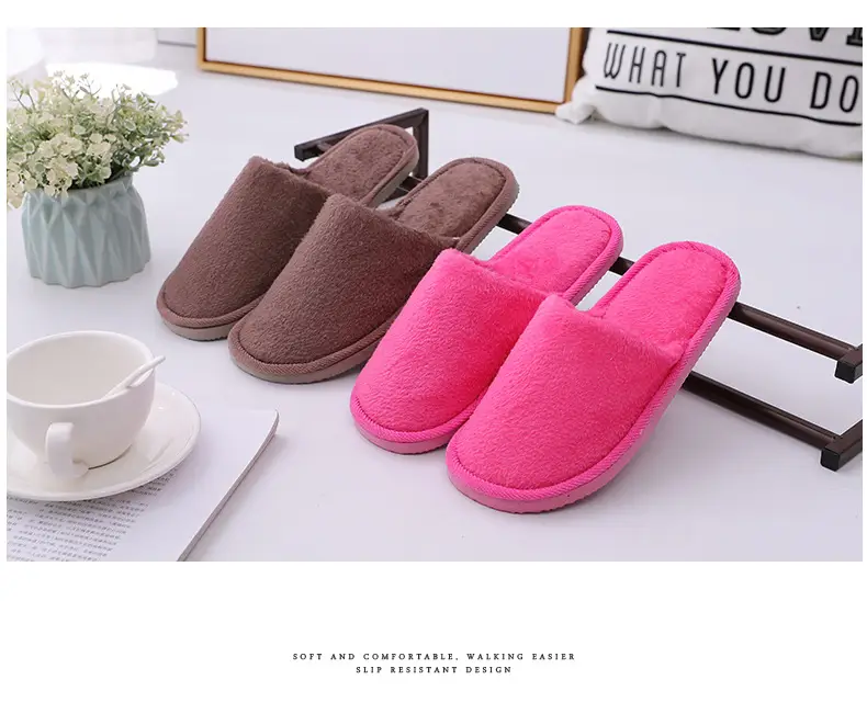 New plush indoor home autumn and winter wooden floor warm EVA moon cotton slippers Cixi men and women couples — feature 9