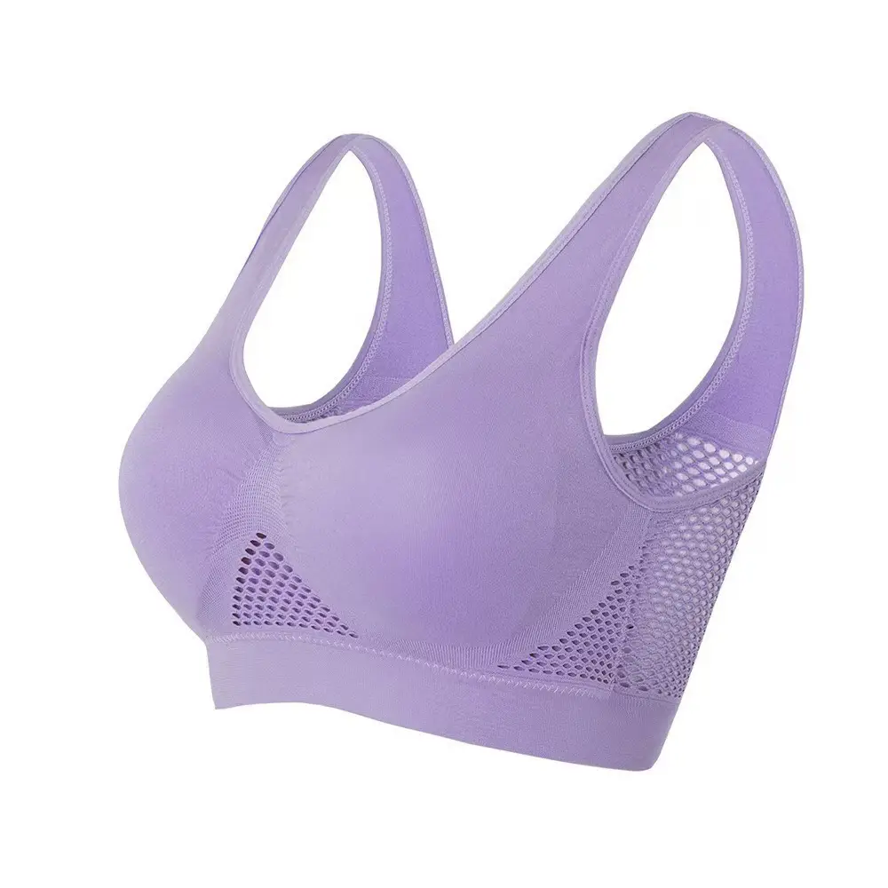 sportbra Foreign Trade Grid Hollow Breathable Sports Bra Cross-border plus size Yoga Running Sports Underwear