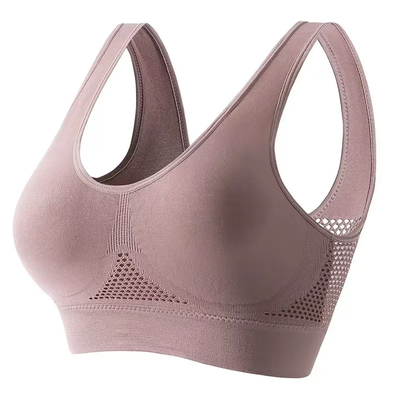 sportbra Foreign Trade Grid Hollow Breathable Sports Bra Cross-border plus size Yoga Running Sports Underwear