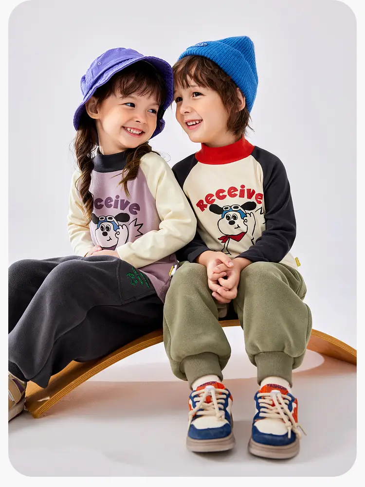 Girls Raglan Sleeve T-Shirt Dudu Jia Contrast Base — feature 14