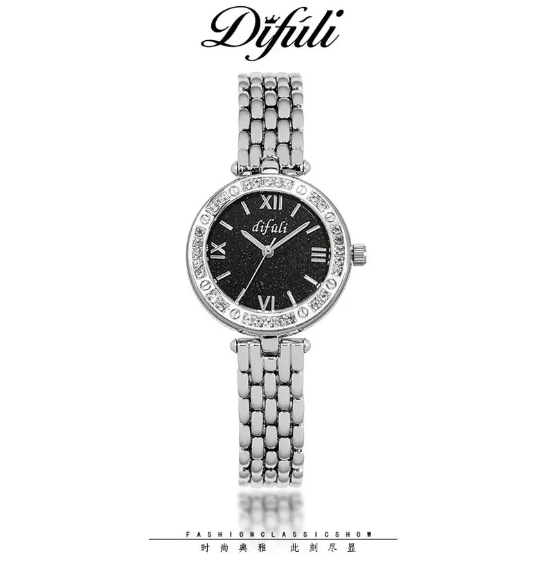 Starry Sky Waterproof Women's Quartz Watch Silver Crystal Stone Dial — feature 3