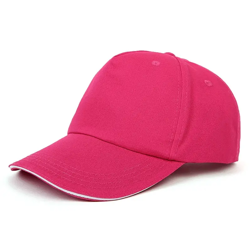 Pure Cotton Unisex Baseball Cap with Custom Logo, Adjustable Size, Large Brim