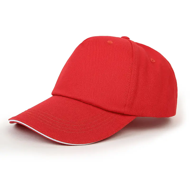 Pure Cotton Unisex Baseball Cap with Custom Logo, Adjustable Size, Large Brim