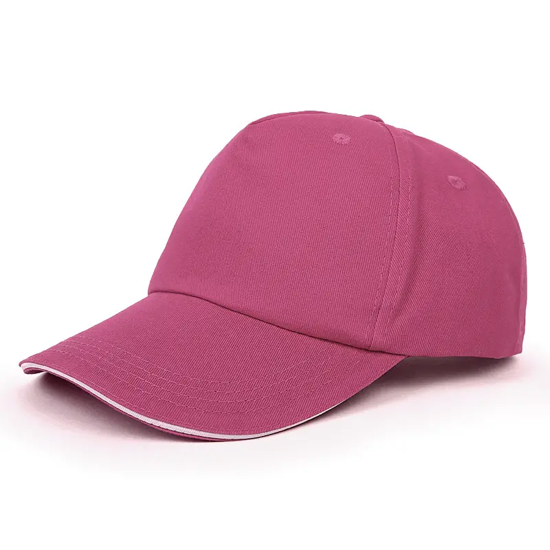 Pure Cotton Unisex Baseball Cap with Custom Logo, Adjustable Size, Large Brim