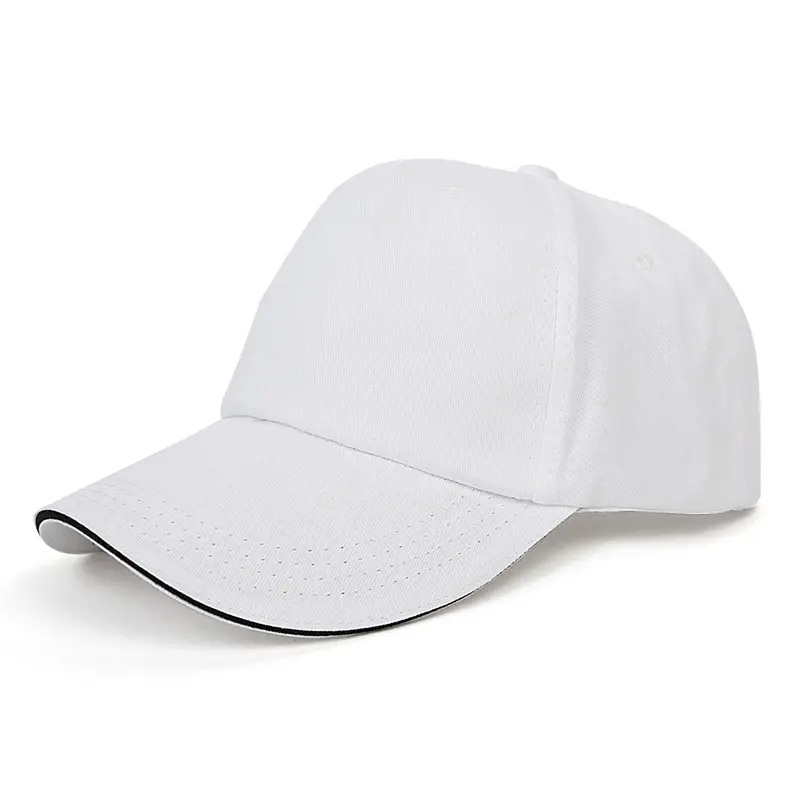 Pure Cotton Unisex Baseball Cap with Custom Logo, Adjustable Size, Large Brim