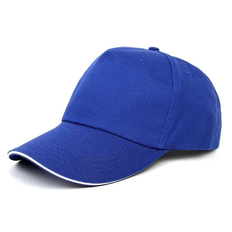 Pure Cotton Unisex Baseball Cap with Custom Logo, Adjustable Size, Large Brim