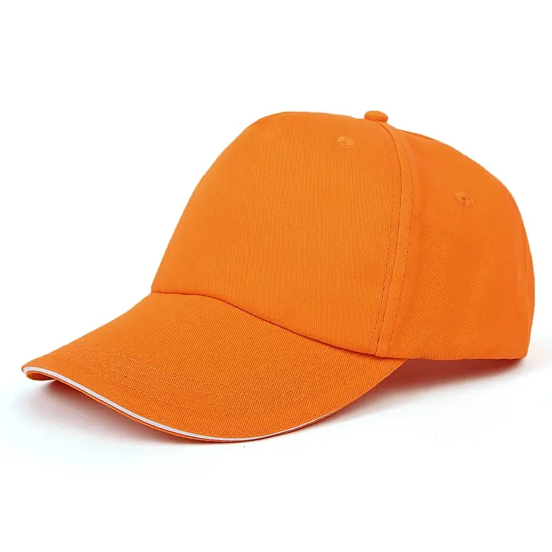 Pure Cotton Unisex Baseball Cap with Custom Logo, Adjustable Size, Large Brim