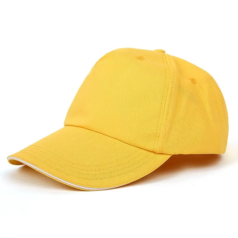 Pure Cotton Unisex Baseball Cap with Custom Logo, Adjustable Size, Large Brim