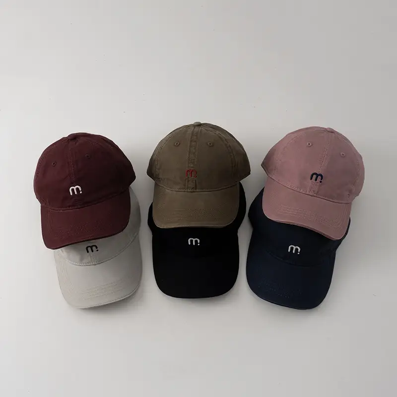 Kids Baseball Cap Maroon Letter m Embroidered - Image 11