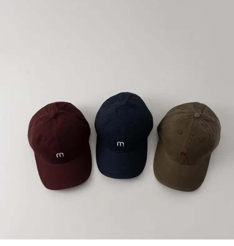 Kids Baseball Cap Maroon Letter m Embroidered — feature 12