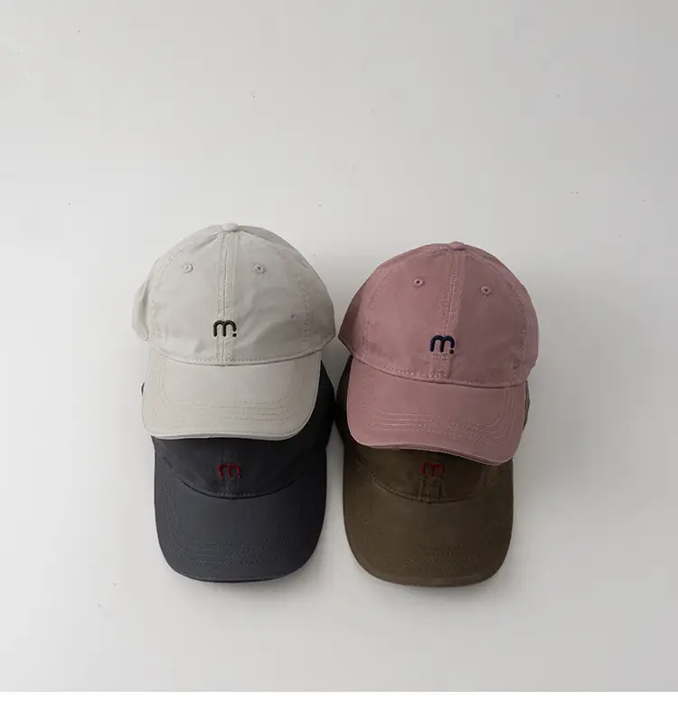 Kids Baseball Cap Maroon Letter m Embroidered — feature 13