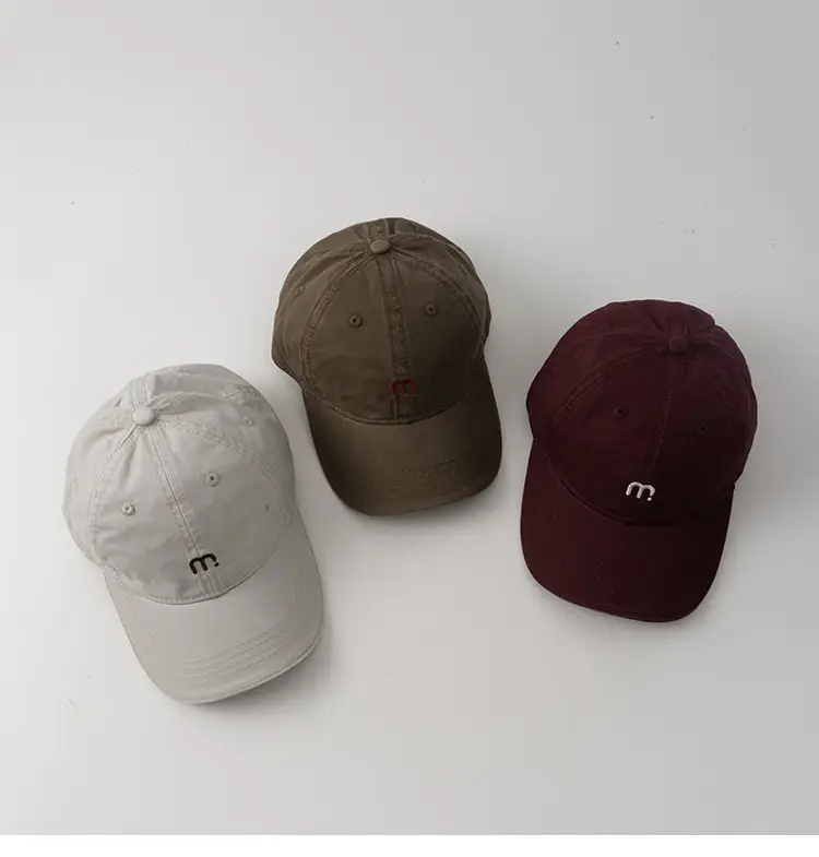 Kids Baseball Cap Maroon Letter m Embroidered — feature 18