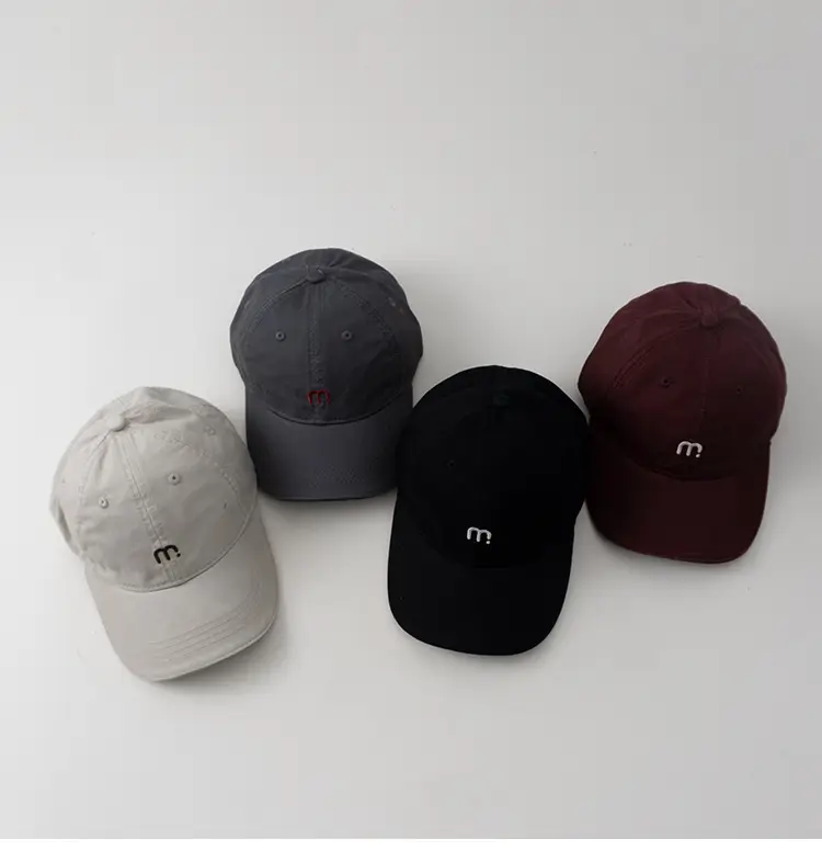 Kids Baseball Cap Maroon Letter m Embroidered — feature 19
