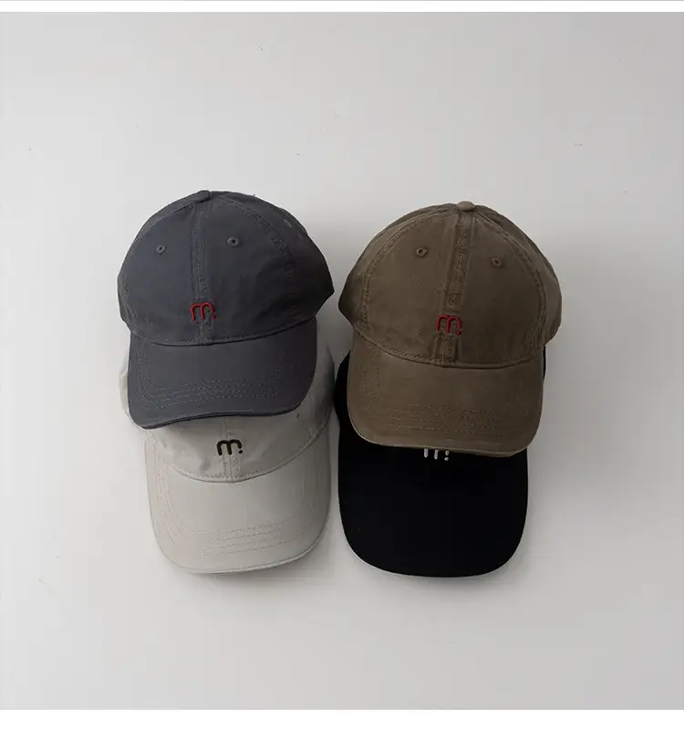 Kids Baseball Cap Maroon Letter m Embroidered — feature 5