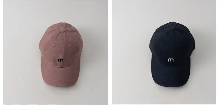 Kids Baseball Cap Maroon Letter m Embroidered — feature 7