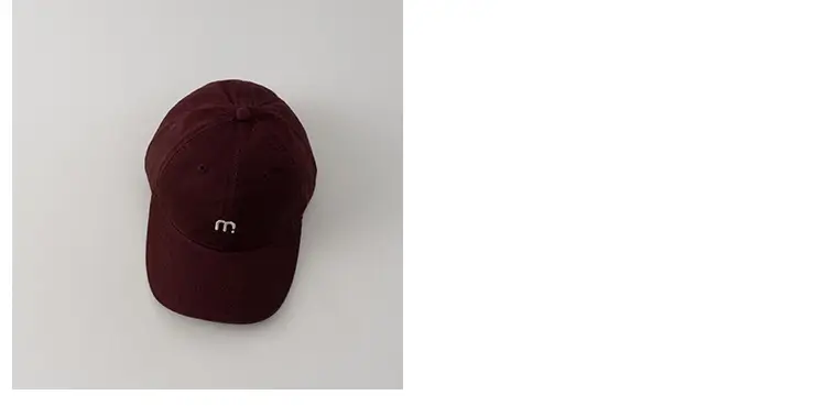 Kids Baseball Cap Maroon Letter m Embroidered — feature 8