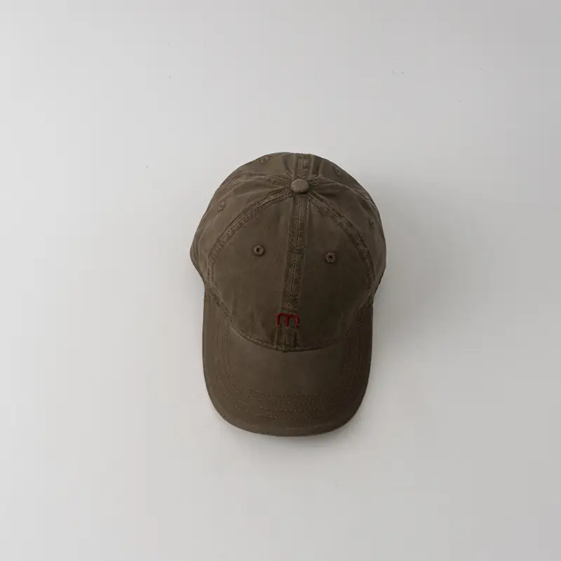 Kids Baseball Cap Maroon Letter m Embroidered - Image 6