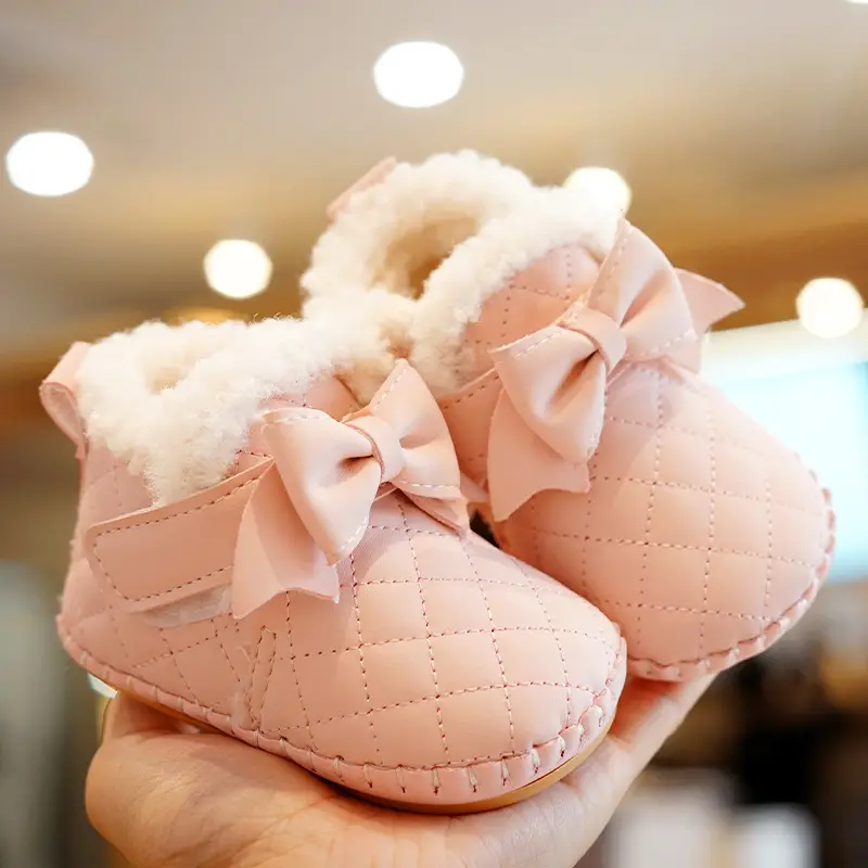 Baby Shoes Fleece Lined Winter Toddler Shoes 0-1Y