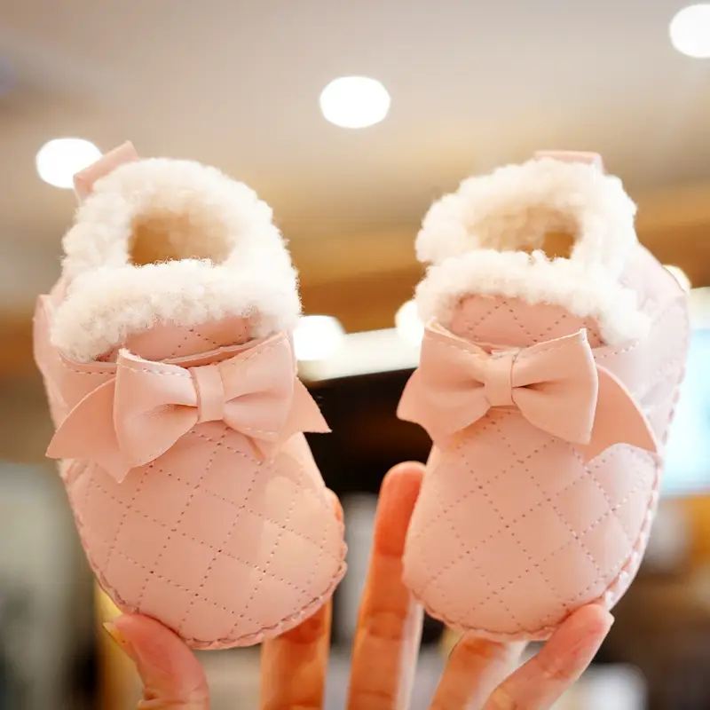 Baby Shoes Fleece Lined Winter Toddler Shoes 0-1Y