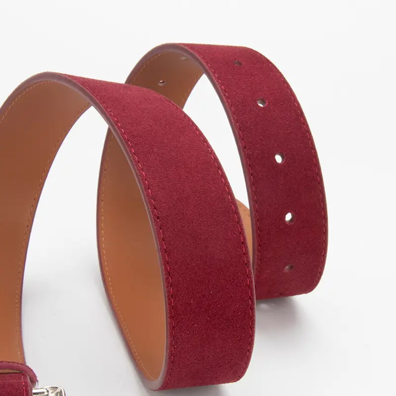 Women's Brown Leather Belt with Carved Silver Buckle - Image 9