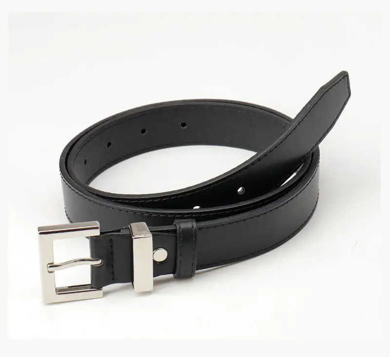 Square Buckle Women's Belt Black Brown Tan Leather — feature 25