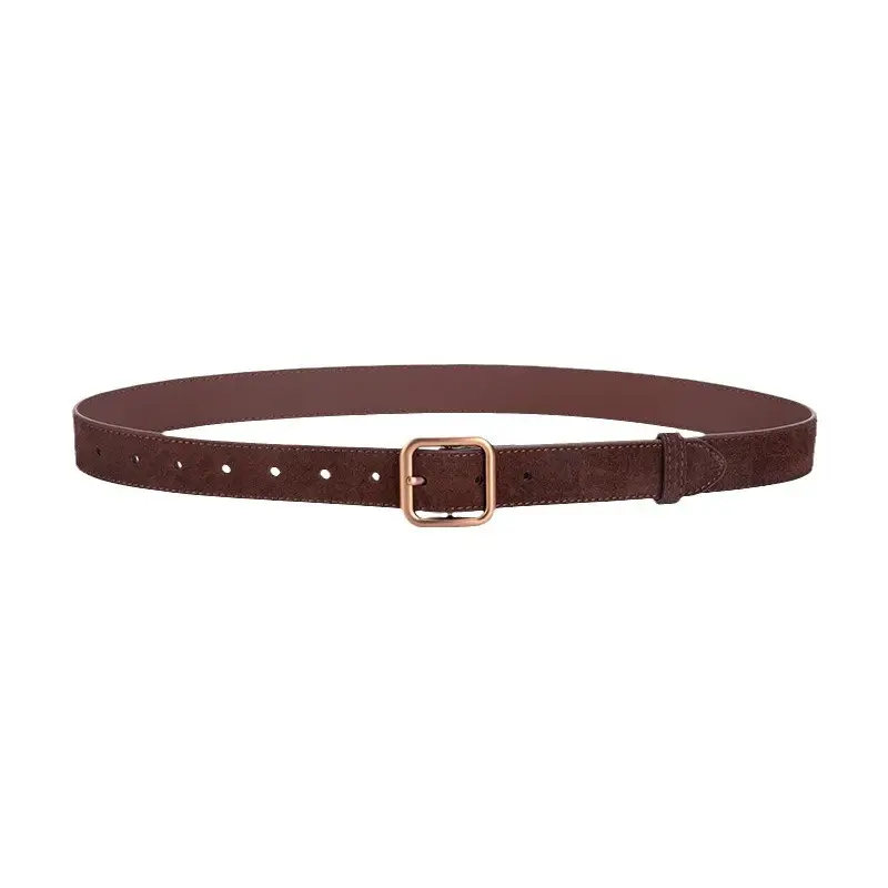 Women's Korean Style Anti-Velvet Belt White Brown - Image 19