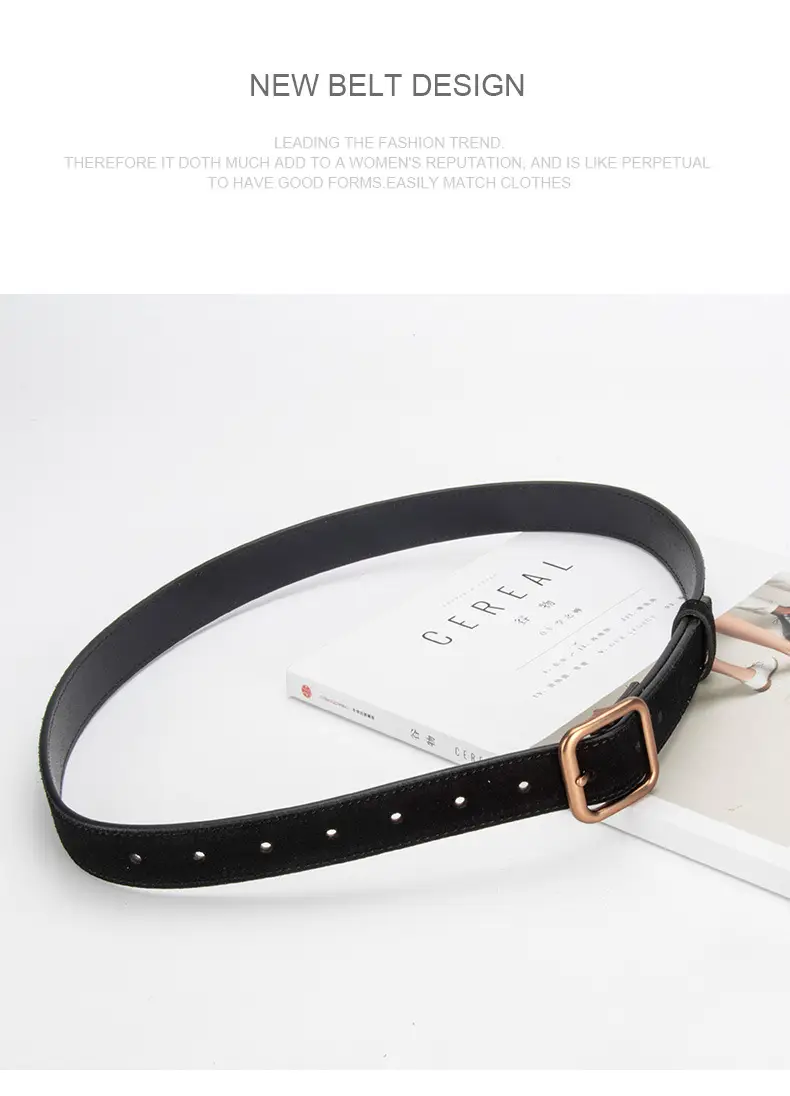 Women's Korean Style Anti-Velvet Belt White Brown — feature 12