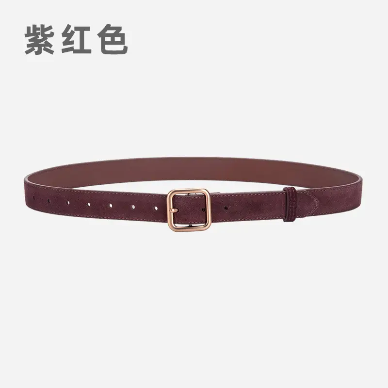 Women's Korean Style Anti-Velvet Belt White Brown - Image 13
