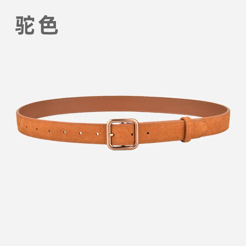 Women's Korean Style Anti-Velvet Belt White Brown - Image 14