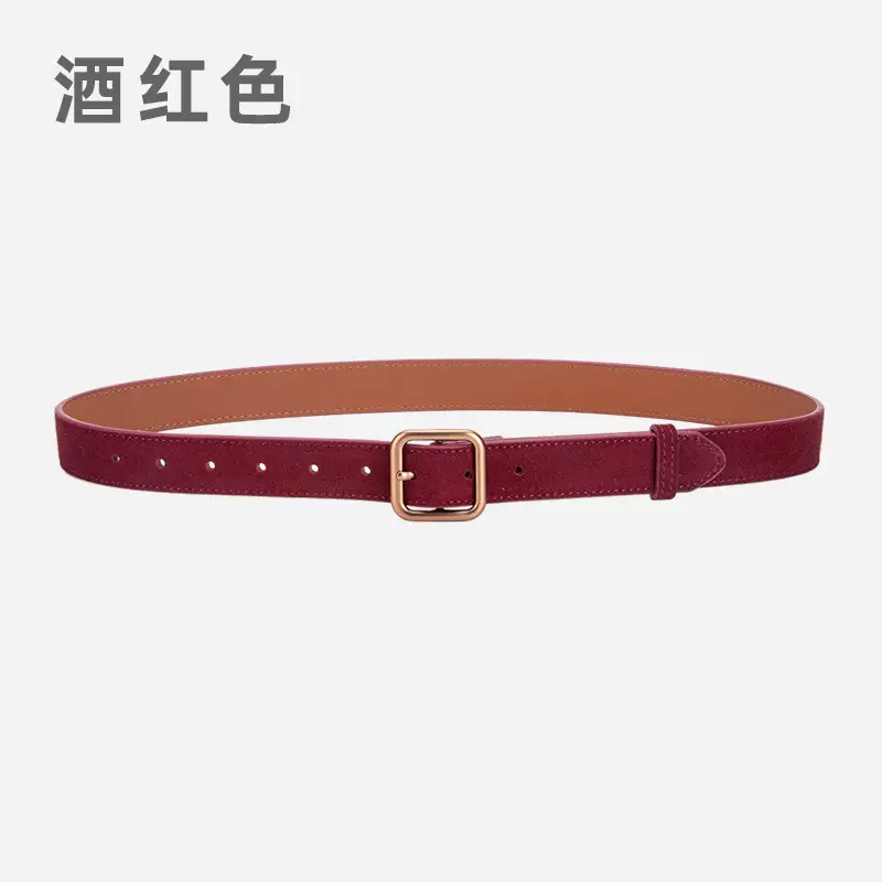 Women's Korean Style Anti-Velvet Belt White Brown - Image 4